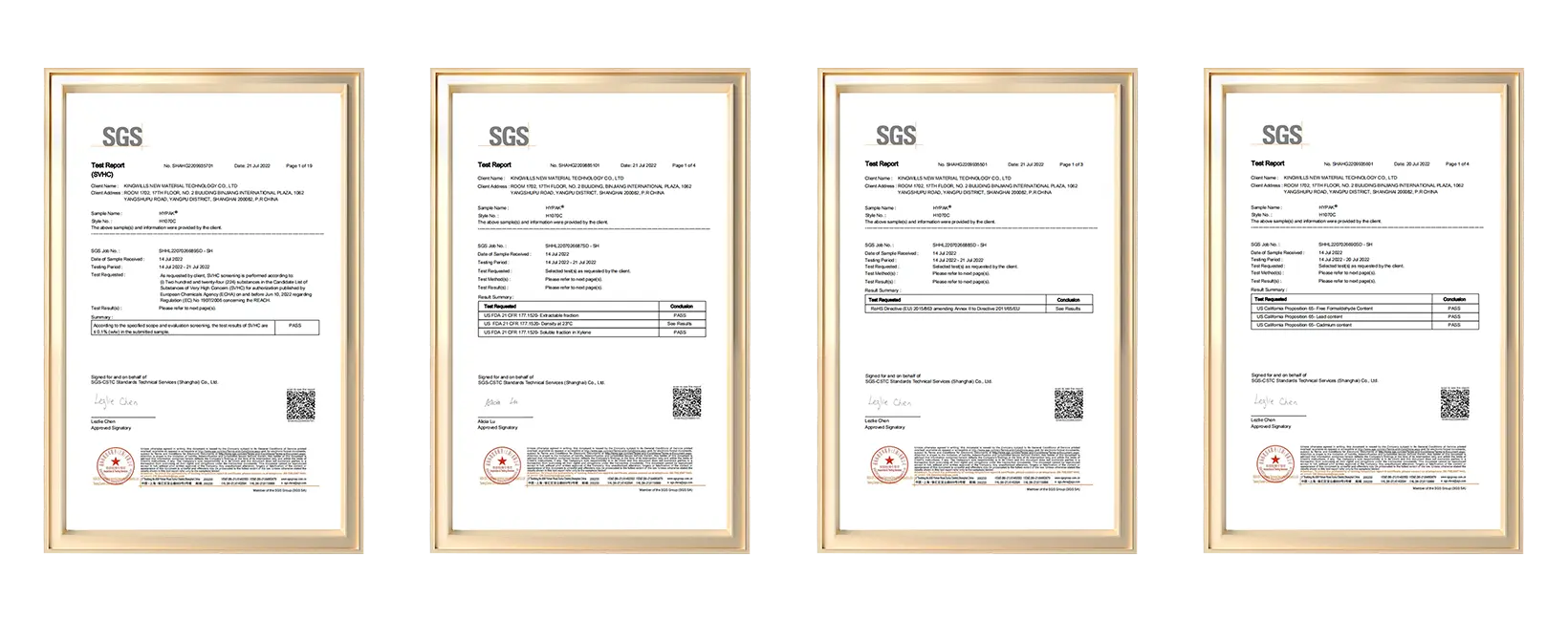 Hypak™ materials passed the SGS test